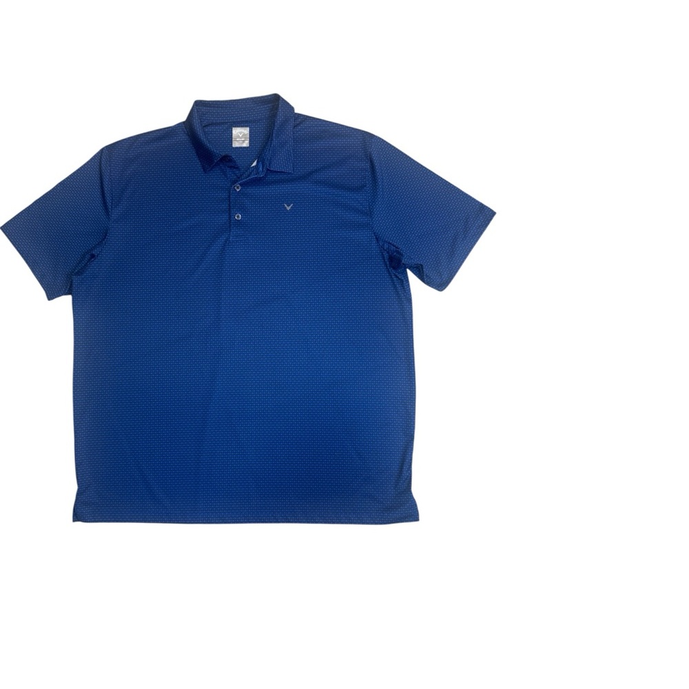 Callaway Golf Polo Shirt Men’s XL Blue  Performance Short Sleeve Geometric Print